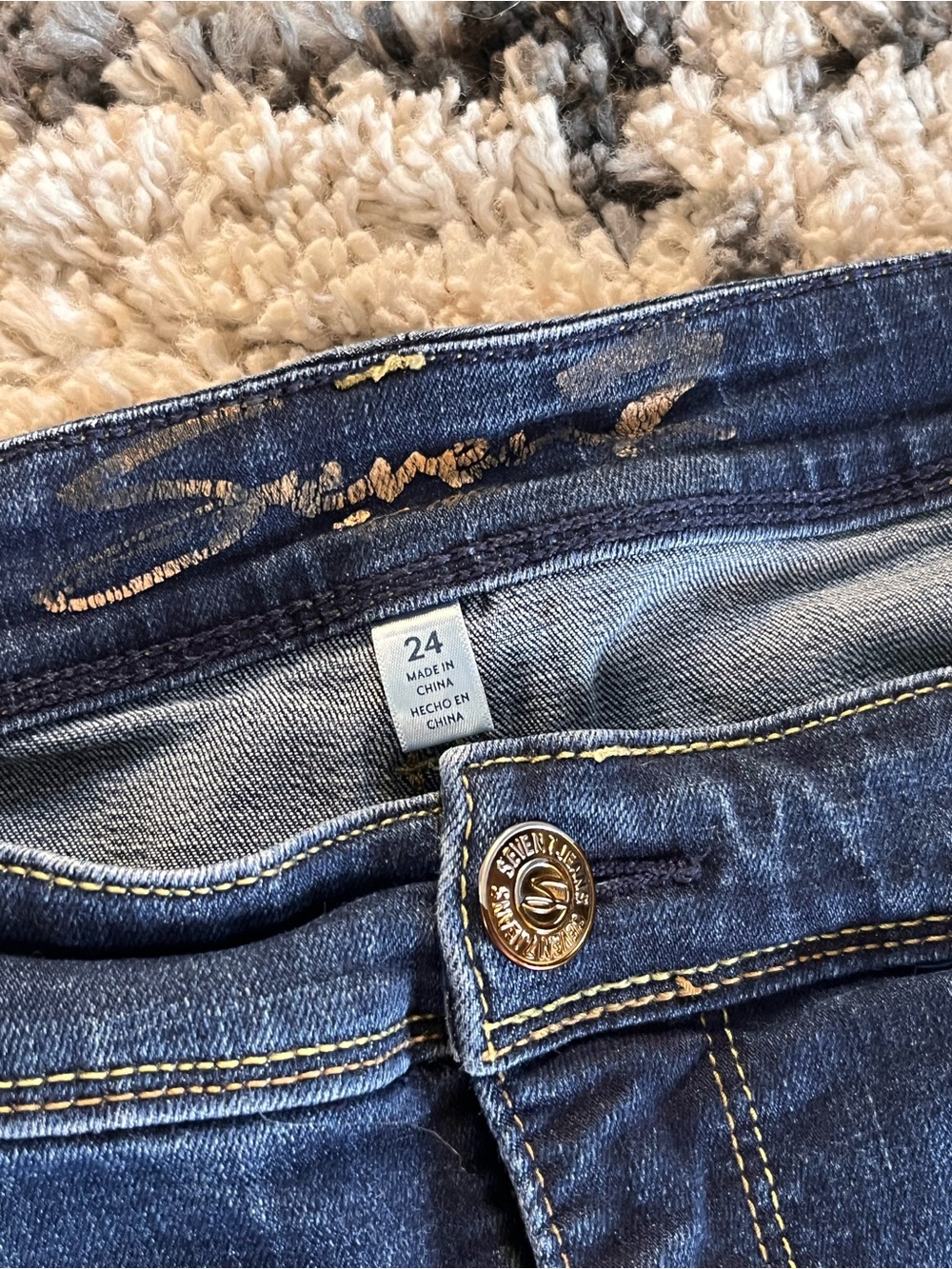 Seven7 Women’s Bootcut Jeans Dark Wash Stretch Denim Mid Rise Size 24 - Picture 3 of 7
